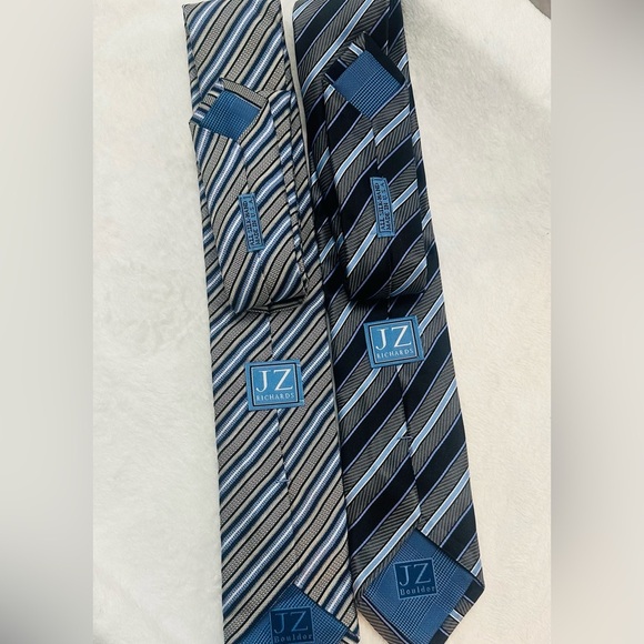 2 Designer Textured Silk Repp Ties Striped Classic Old Money Luxury Professional - Picture 1 of 4